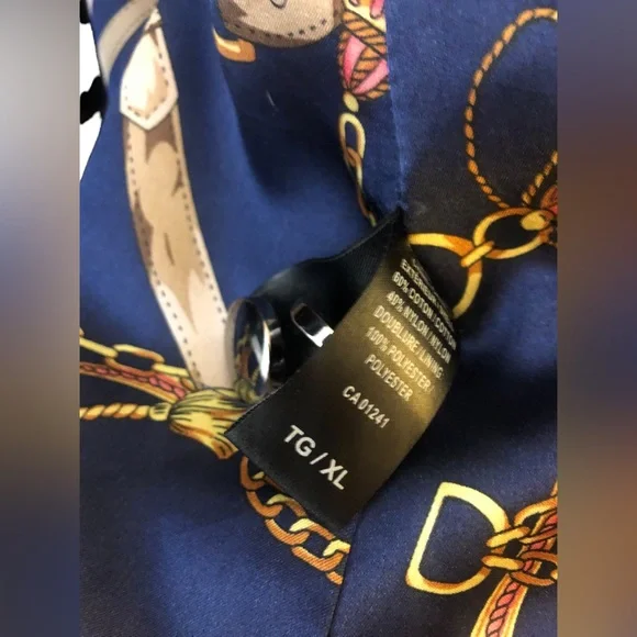 TWIK Long Windbreaker Jacket in Blue with Gold n Blue Lining - Picture 13 of 14